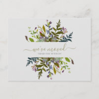 Floral We've Moved New Home Script Announcement