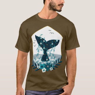 Floral Whale Tail T-Shirt
