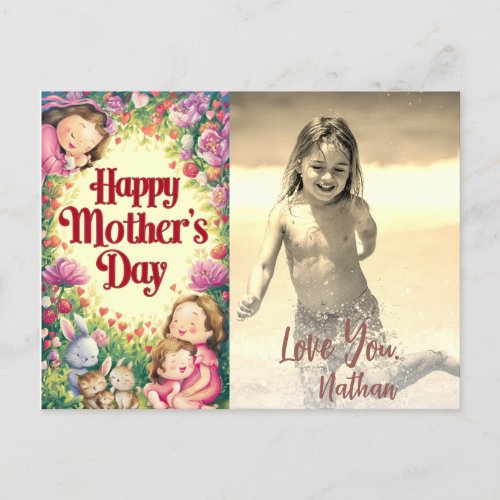  Floral Whimsical  Mothers Day Photo AP72 Holiday Postcard