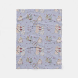 Floral, Whimsical, Nursery watercolor stories Fleece Blanket