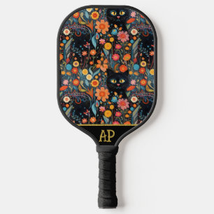 *~* Floral Whimsical Quirky Cat AP68 PHOTO 1 Pickleball Paddle