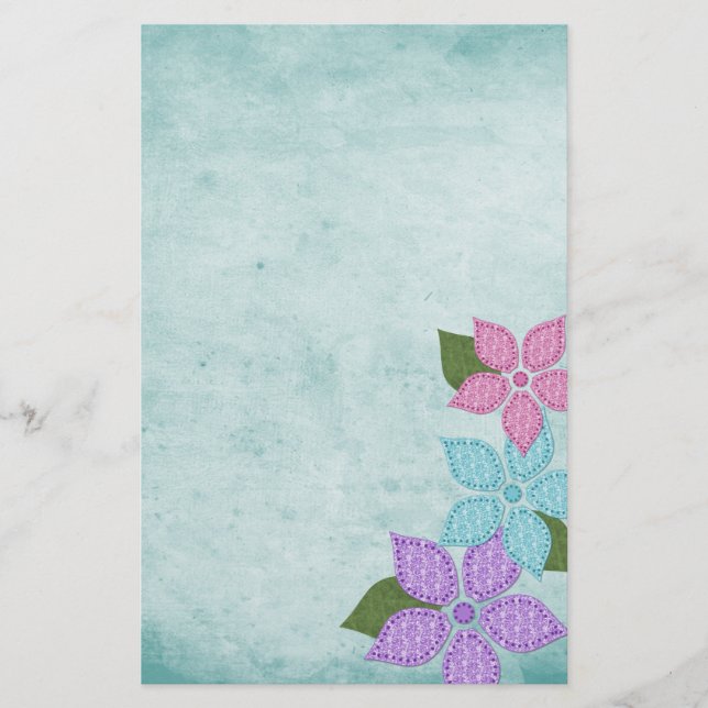 Floral Whimsy Stationery (Front)