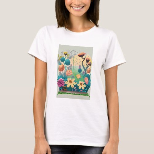 Floral Whimsy Talking Gardens Collection T_Shirt