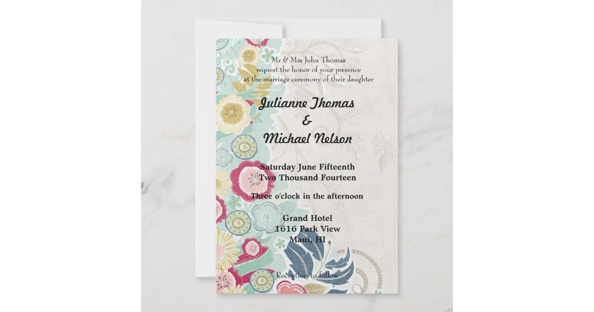Whimsy Prom Invite Floral Whimsy Wedding Invitation | Zazzle