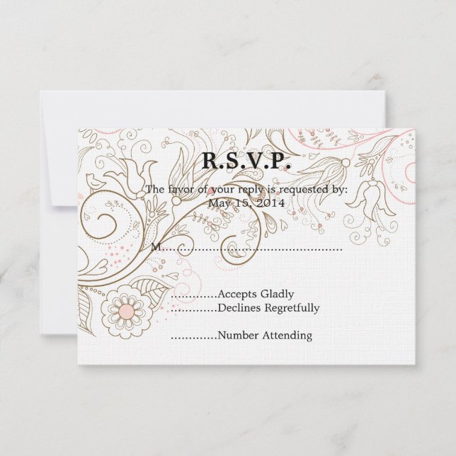 Floral Whimsy Wedding RSVP (Front)
