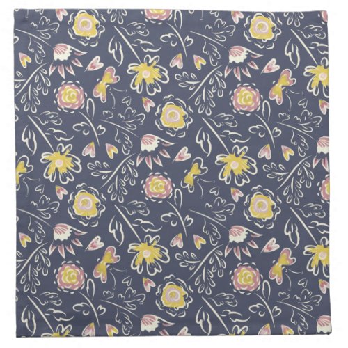 Floral Whirlwind  Cloth Napkin