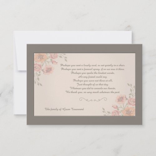 Floral Whispers Bereavement Thank You Card