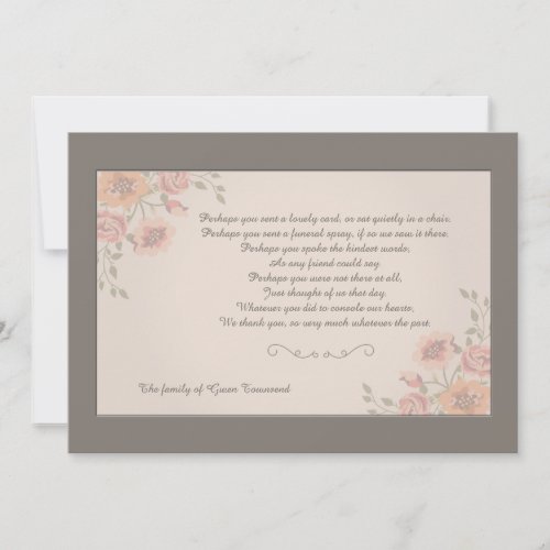 Floral Whispers Bereavement Thank You Card