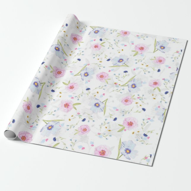 Floral Whispers: ZazzleWrapMagic Exclusive Wraps Wrapping Paper (Unrolled)