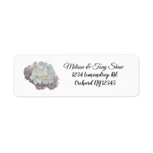 Floral White and Pink Address Label