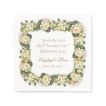 Floral White Bible Verse Christian Wedding