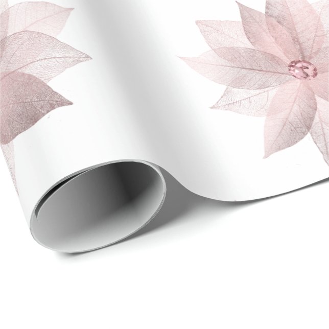 Floral White Bridal Graduatio Birthday 16th White Wrapping Paper (Roll Corner)