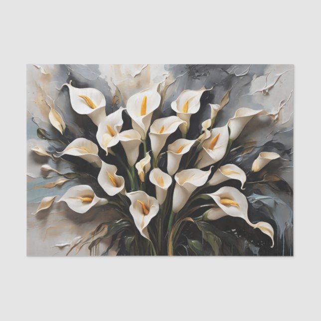 Floral White Calla Lily Tissue Paper (Front)