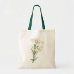 Floral White Daisy Flower Pattern Canvas Totebag Tote Bag at Zazzle