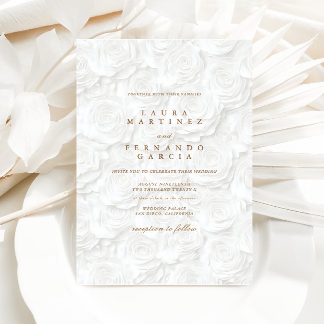Floral White Elegant Wedding  Invitation (Creator Uploaded)