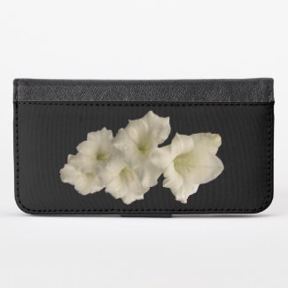 Floral White Gladiola Flowers iPhone X Wallet Case