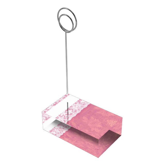 Floral white lace dusty pink table numbers stand (Corner)