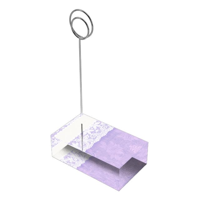 Floral white lace purple table numbers stand (Corner)