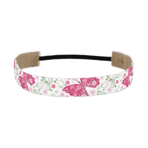 Floral White Pattern Athletic Headband