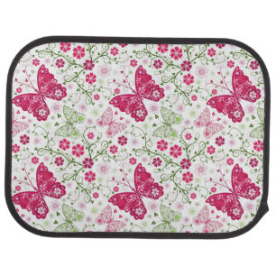 Floral White Pattern Car Mat