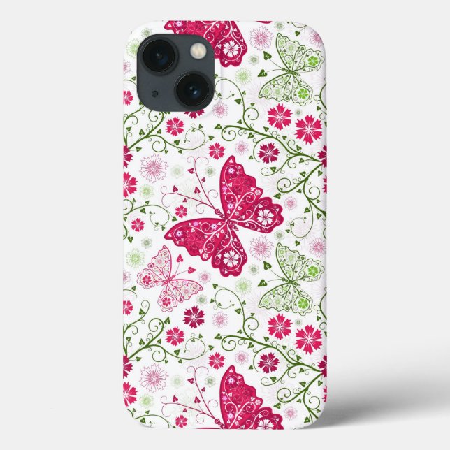 Floral White Pattern Case-Mate iPhone Case (Back)
