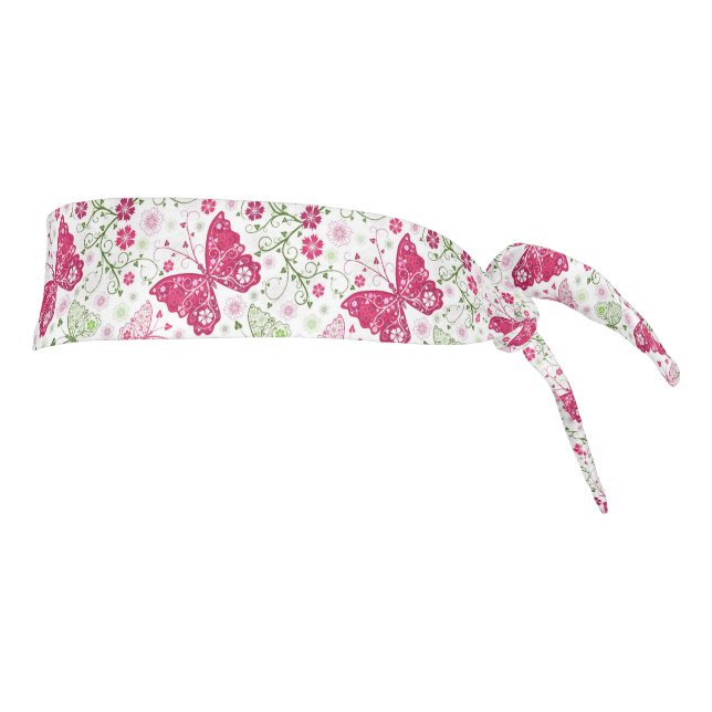 Floral White Pattern Tie Headband (Rotate 90)