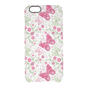 Floral White Pattern Clear iPhone 6/6S Case
