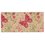 Floral White Pattern Wood Flash Drive