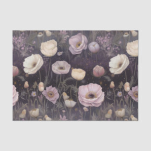 Floral White Poppies Tissue Paper