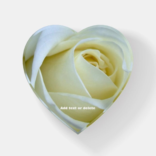 Floral White Rose Paperweight (Front)
