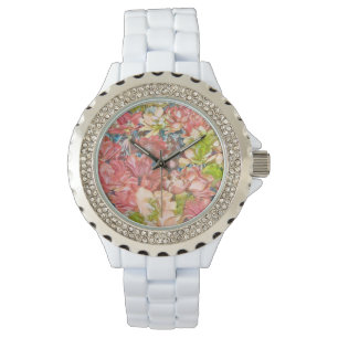 Floral White Watch w/ Beauty Effect