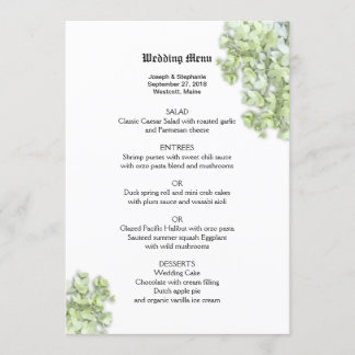 Floral White Wedding Menu Template