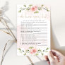 Floral Who knows mommy best baby shower game