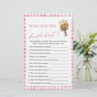 Floral Who Knows The Bride Best Bridal Shower Game
