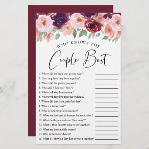 Floral Who Knows the Couple Best Shower Game