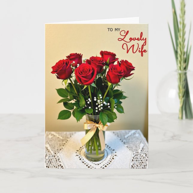 Floral Wife Affectionate Rose Card (Front)