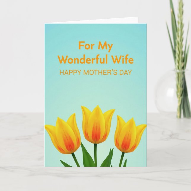 Floral Wife Mothers Day Card (Front)