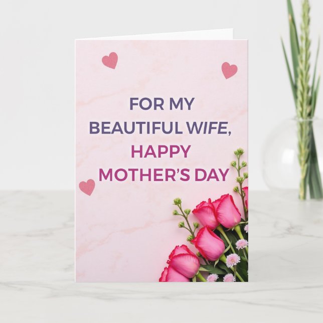 Floral Wifes Mothers Day Card (Front)