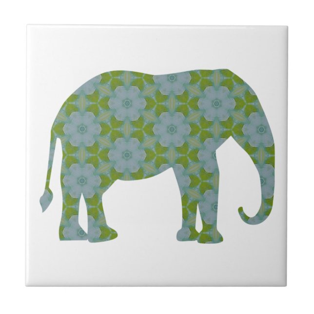Floral Wild Elephant Tile (Front)