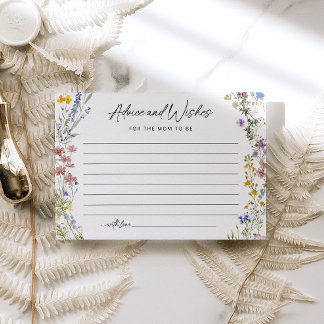 Floral Wildflower Baby Shower Advice Card