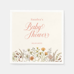 Floral Wildflower Baby Shower Napkins