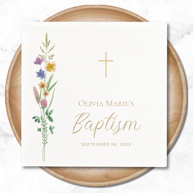 Floral Wildflower Baptism  Napkins (Creator Uploaded)