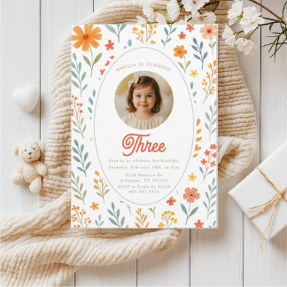 Floral Wildflower Birthday Invitation