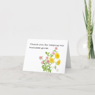 Floral Wildflower Business Letterpress Thank You Card