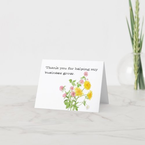 Floral Wildflower Business Thank You Card