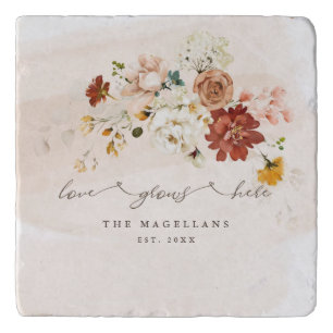 Floral Wildflower Garden Love Grows Here Trivet