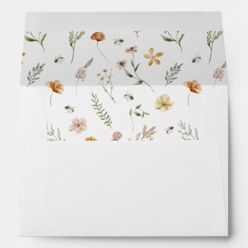 Floral Wildflower Gender Neutral Baby Shower  Envelope
