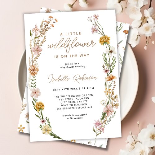 Floral Wildflower Gender Neutral Baby Shower  Invitation