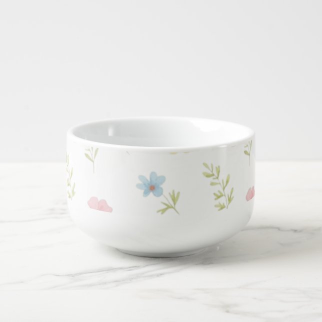 Floral Wildflower Meadow Soup Mug - Large Ceramic  (Front)