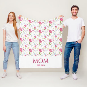 Floral Wildflower Mom Established Fleece Blanket